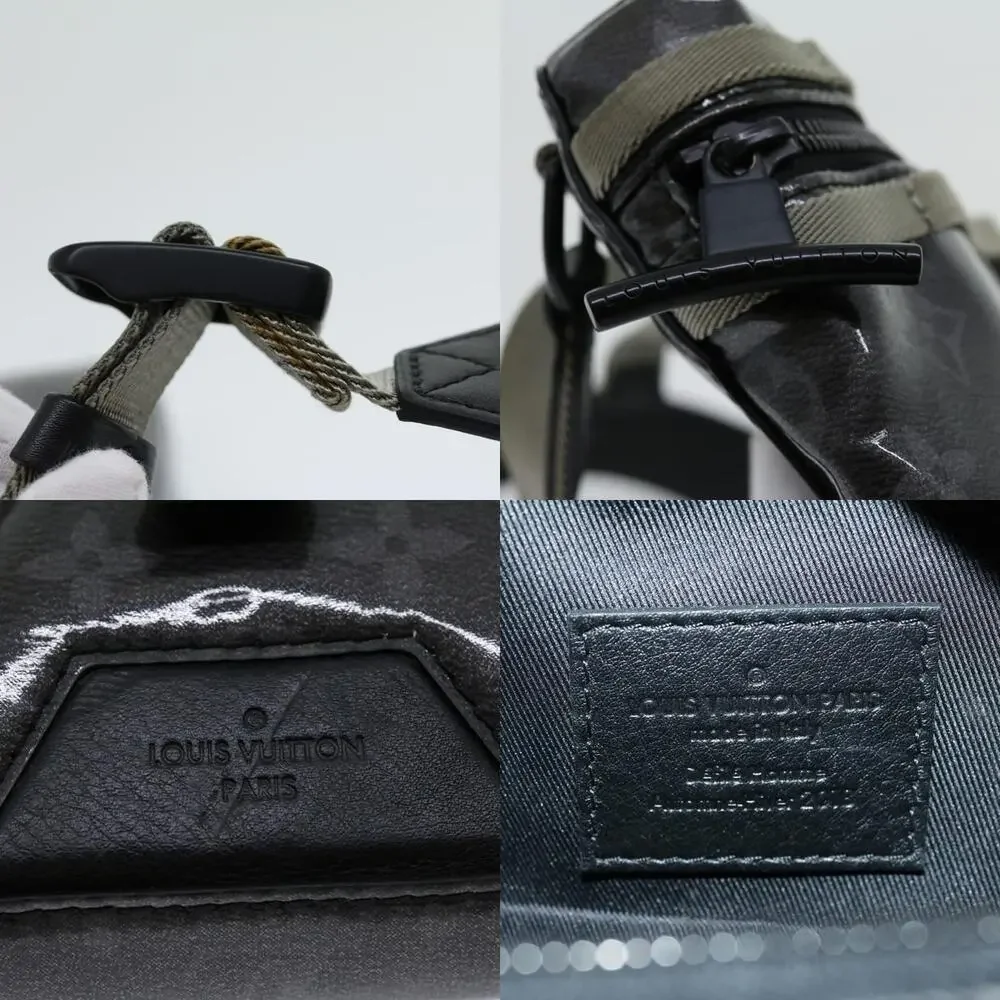 Louis Vuitton Monogram Eclipse Glaze Messenger PM Shoulder Bag Gray